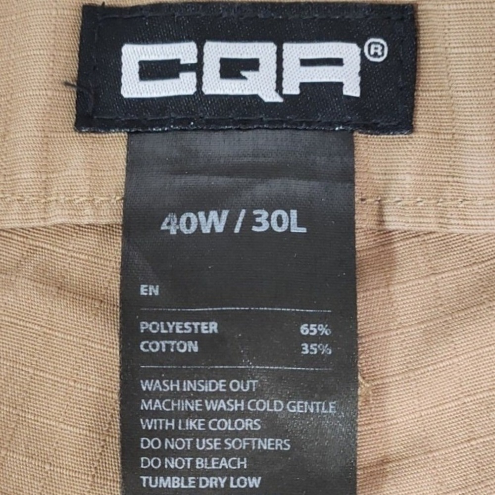 CQR Tactical Pants Mens 40x30 Brown Excellent Ripstop Cargo Work Trouser Stealth - Picture 8 of 16